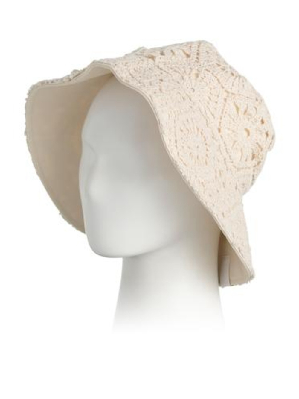 House Of Harlow 1960 Crochet Bucket Hat One Size Beige NWT